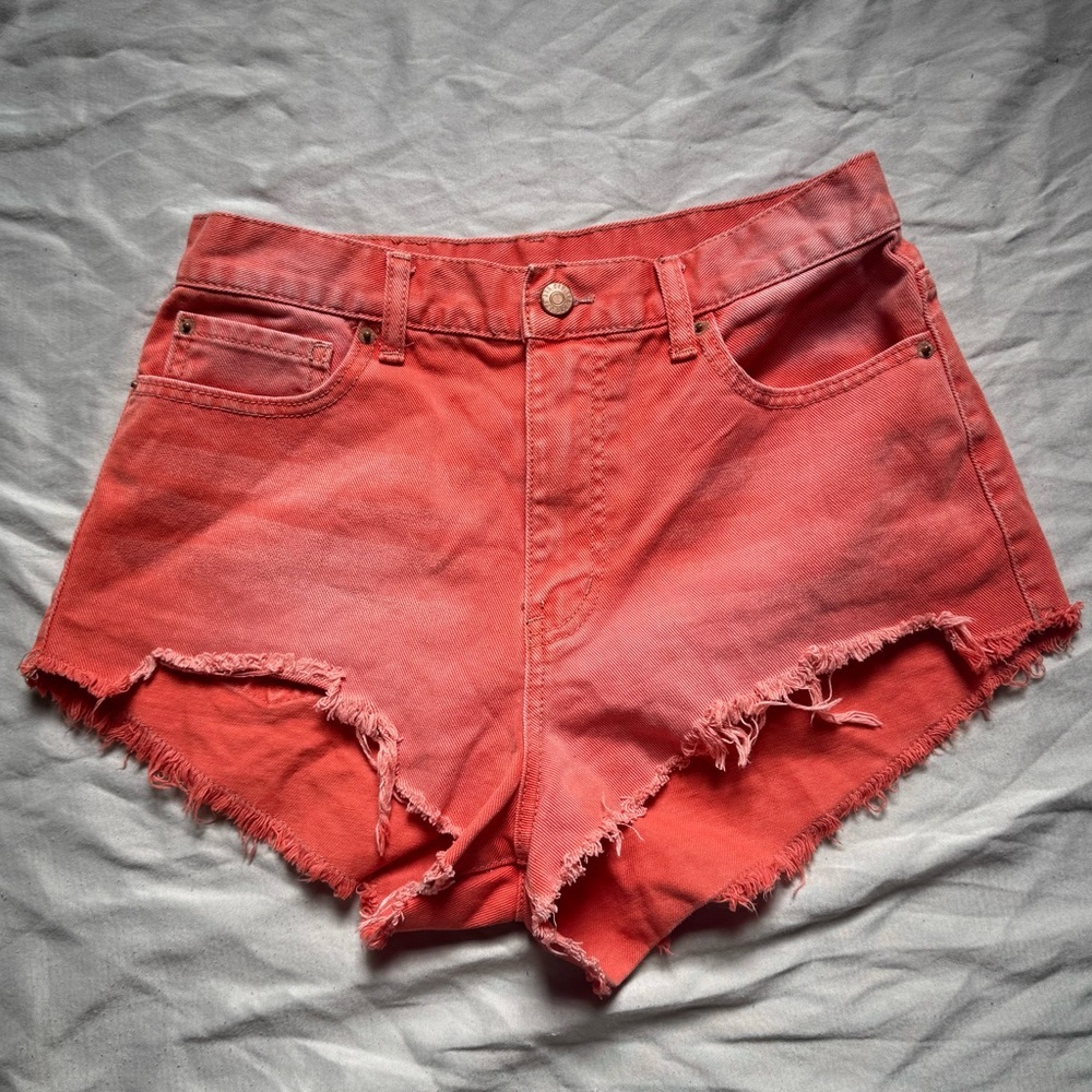 Urban Outfitters BDG Cheeky Shorts Size 29 Orange Denim 100% Cotton 2” Inseam